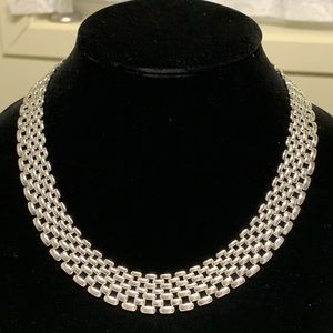 Vintage Silver tone Mesh Metal Necklace EXCELLENT CONDITION